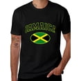 thumbnail image 2 of T-shirt Jamaica Flag Text  Soft Cotton Adult Heat-Transfer Graphic T-Shirt - 180g Breathable Fabric, Unisex Summer Casual Wear with Durable Heat-Printed Design, 2 of 10