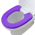 thumbnail image 1 of Funda para asiento de inodoro, con broches, fija, elástica, lavable, de tela de fibra, fácil instalación y limpieza, 1 of 8