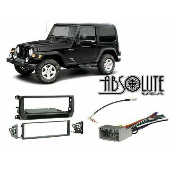 Absolute RADIOKITPKG16 Fits Jeep Wrangler 2003-2006 Single DIN Dash Kit