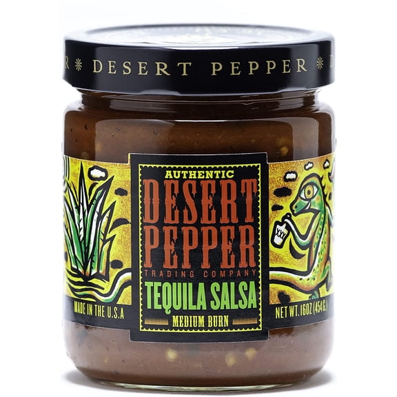 Pack of 6, Desert Pepper Tequila Salsa, Medium Burn, 16 oz