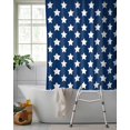 thumbnail image 2 of Split Shower Curtain for Transfer Bench, 4th of July Fabric Shower Curtains for Bathroom, Independence Day Patriotic White Star Blue Tub Sliding Transfer Bench Waterproof Bath Curtains 72"x78", 2 of 9