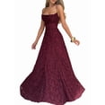 thumbnail image 4 of Women'S Maxi Dresses Wedding Guest Dress A-Line Long Square Neck Backless Sling for Beach Wine Red L, 4 of 9