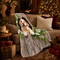 thumbnail image 3 of Joyful Golden Labrador Peeking Through Ivy Heart Rustic, Festive Pet Portrait Pattern, Warm Flannel Blanket for Living Room and Bedroom, Dog Lovers Christmas Gift, Pet Lover Home Decor, 3 of 9
