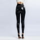 thumbnail image 5 of Leggings de cuero PU con efecto mojado para mujer: cintura alta, pantalones disco brillantes, diseño con costuras, informal/fiesta, 5 of 6