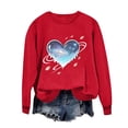 thumbnail image 4 of Valentine's Day Sweatshirt for Women Luminous Neon Heart Graphic Crewneck Long Sleeve Ribbed Cuffs Loose Fit Comfy Pullover Holiday Clothes, 4 of 7