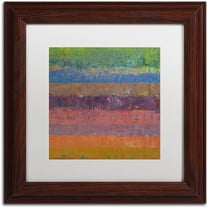 Trademark Fine Art "Pink Line" Canvas Art by Michelle Calkins, White Matte, Wood Frame