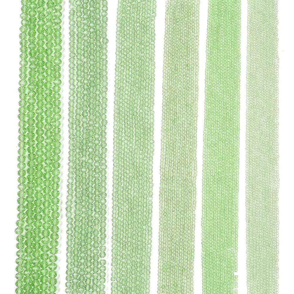 Glass Beads Strands Faceted Rondelle Pale Green 8x6mm Hole: 1mm 60~62pcs/strand 39~40cm diy