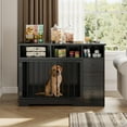 thumbnail image 2 of Luku Farmhouse 48" Dog Crate Furniture, Dog Kennel End Table with Storage Drawers & Removable Tray, 2 of 8