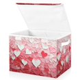 thumbnail image 2 of Pink Heart Gradient Large Storage Bins with Linen Collapsible Lid Storage Box 16.7 x 12.6 x 11.8in, 2 of 7