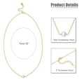 thumbnail image 4 of Aobei Pearl Single Cultured Pearl Choker 18K Gold Plated Chain White Bead Necklace Layering Minimalist Jewelry for Women 15’’, 4 of 7