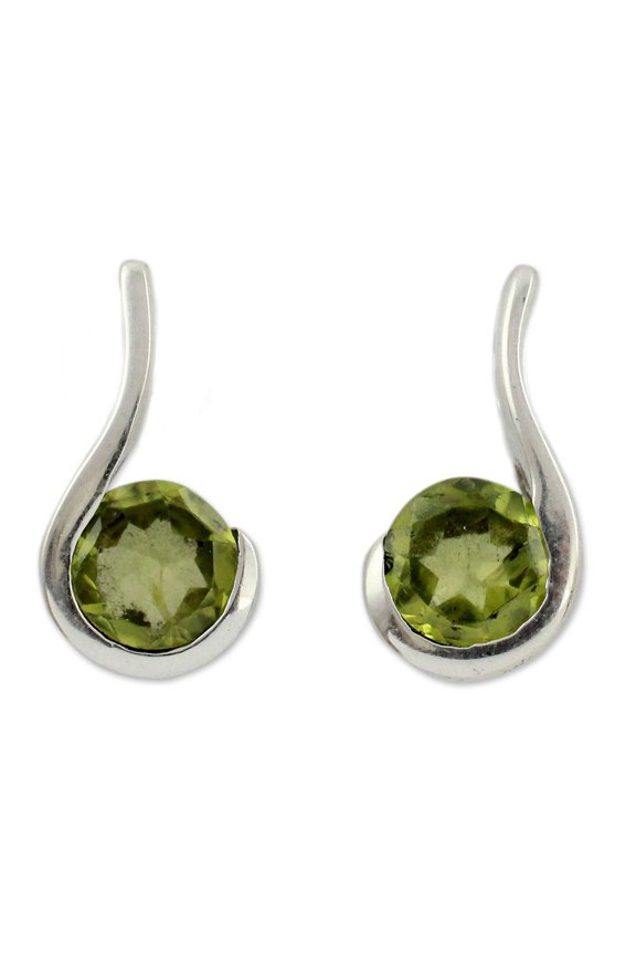 Peridot drop earrings, 'Lime Droplet'