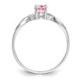 thumbnail image 2 of Solid 14k White Gold Pink Tourmaline October Gemstone Birthstone Engagement Ring Size 8, 2 of 6