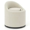 thumbnail image 1 of Costway Fauteuil Tonneau 1 Pce avec Rangement, Chaise de Coiffeuse Rembourrée Pivotante à 360° avec Dossier, Beige, 1 of 10