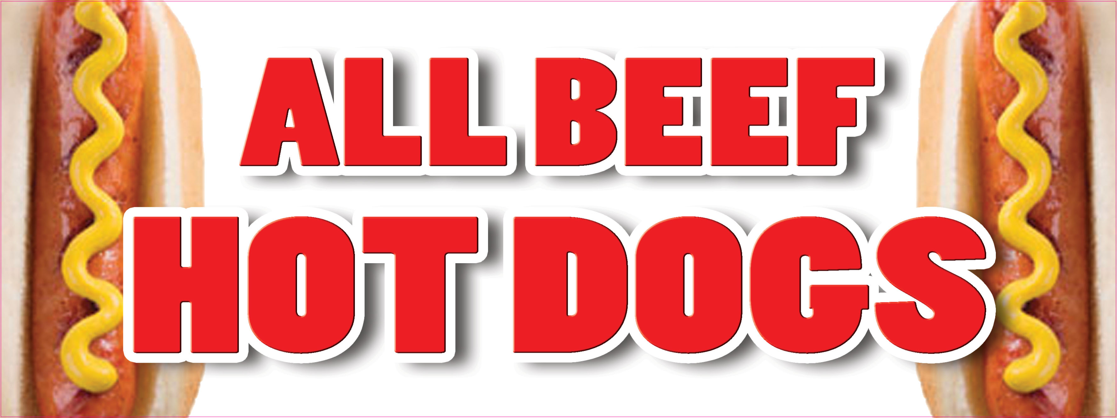 12" ALL BEEF HOT DOGS DECAL sticker red hots weiner franks burgers