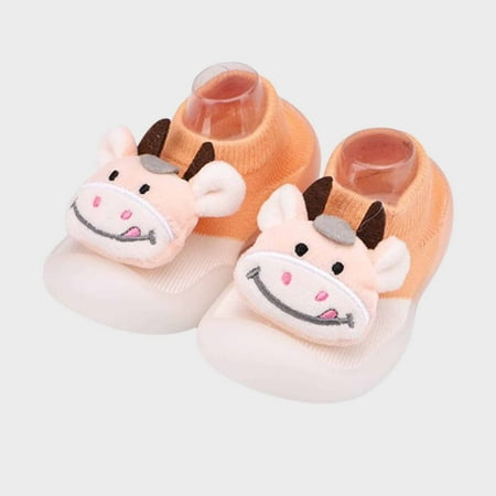 

AURIGATE Clearance! Baby Non Slip Socks Toddler Boys Girls Solid Color Cartoon Dog Socks Keep Warm Plush Kids Soft Non-slip Indoor Toddler Shoes Socks