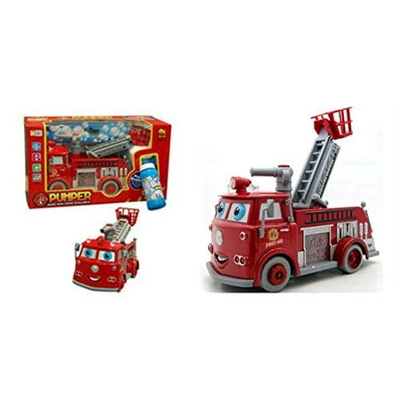 Live Action Fire Truck With Bubble Blower, Lights & Sounds - Bump And Go