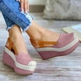thumbnail image 1 of Moda mujer sólido verano señoras cómodas sandalias talón pendiente Casual playa zapatos Wmkox8yii  sa1021, 1 of 5