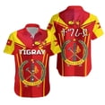 thumbnail image 3 of Camisetas hawaianas con estampado 3D del escudo de armas de África Tigray y patrón africano para hombre, moda urbana, ropa de calle, camiseta de manga corta, 3 of 5