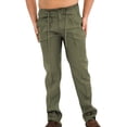 thumbnail image 3 of Solid Color Men Straight-Legs Casual Pants Male Drawstring Long Pants, 3 of 5
