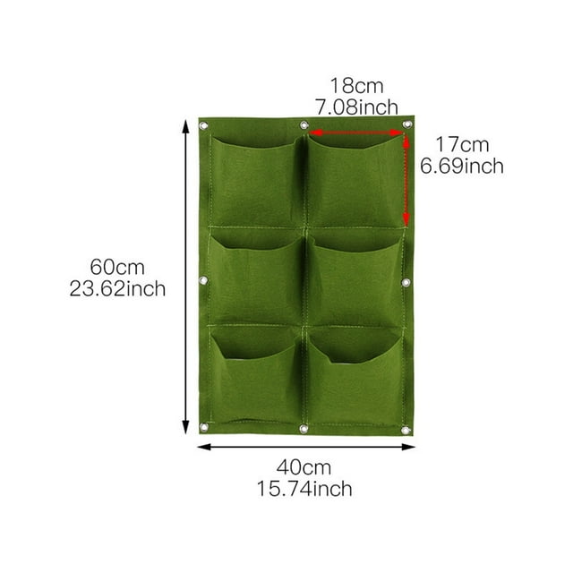 Pockets Garden Vertical Planter Wall Mount Living Growing Bag Pouch