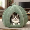thumbnail image 6 of Winter Warm Pumpkin Cat Bed Soft Cozy Enclosed Pet for Indoor Cats Small Dogs Cute Sleeping, 6 of 8