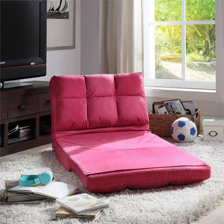 Loungie Floor Chairs Fuchsia Microsuede Foam Filling Steel Tube