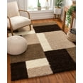 thumbnail image 4 of Shag Cubes Modern 7x10 (6'7'' x 9'10'') Area Rug Brown Plush Geometric Blocks & SquaresEasy Care Thick Soft Living Room, 4 of 7