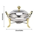 thumbnail image 2 of Plateau Rond Anti-Frottement pour Camping et Randonnée en Acier Inoxydable, Réchauffe-Buffet avec Couvercle et Support à Carburant pour la Cuisson et le Service Traiteur en Plein Air, 2 of 3