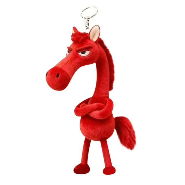 Pendentif en Peluche Cheval Rouge Cool Chosen Good Fortune, Année de Mascotte 2026: Poupée en Peluche Haute Froid, Pendentif de Sac de Poupée, 1X Pendentif Cheval Chosen