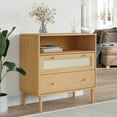 thumbnail image 1 of vidaXL Sideboard Senja Rattan Look Brown 80x40x80 cm Solid Wood Pine 0 Internal Shelves, 1 of 5