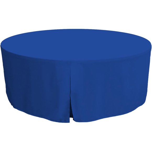 Tablevogue Nappe Ajustée Lavable en Machine pour Événement, 30+ Couleurs et Tailles, Royal, 72 Pouces Ronde
