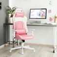 thumbnail image 4 of Gymax Chaise de Jeu Style Course Pivotante Réglable pour Ordinateur Bureau Rose, 4 of 10