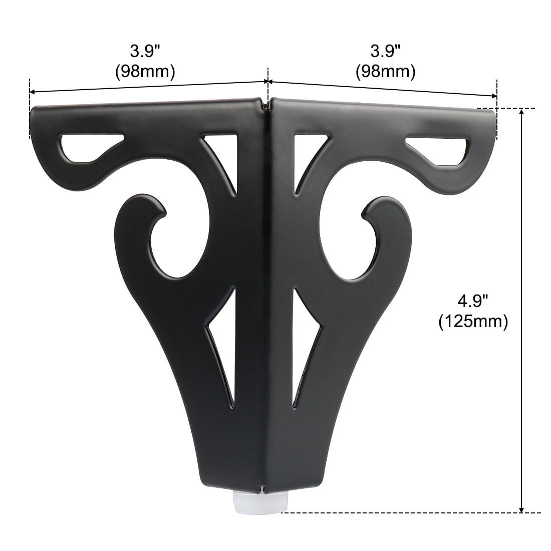 Unique Bargains Metal 4 Pcs Furniture Legs for Sofa Cabinet 3.86" x 3.86" x 4.92"
