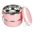 thumbnail image 3 of For Hot Food, Lunch Box, Thermal Lunch Box Stackable Hot Food Insulated Box 304 Stainless Steel Round Lunch Box Sealed Food Containers, 3 of 8