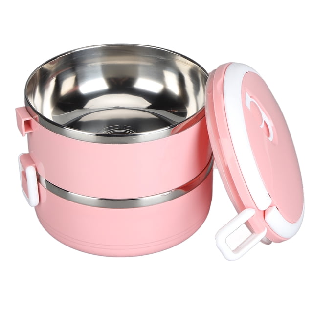 For Hot Food, Lunch Box, Thermal Lunch Box Stackable Hot Food Insulated Box 304 Stainless Steel Round Lunch Box Sealed Food Containers