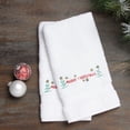 thumbnail image 2 of Authentic Hotel and Spa Embroidered Merry Christmas with Stars Holiday Turkish Cotton Hand Towels (Set of 2), 2 of 4