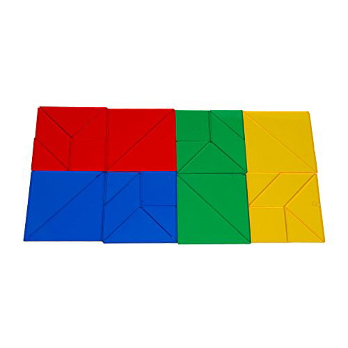 Pack of 32 hand2mind Plastic Tangrams Manipulative Set for Math Puzzles 
