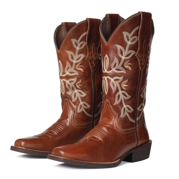 TuffRider Tess Ladies Western Boot-Cognac-10.5