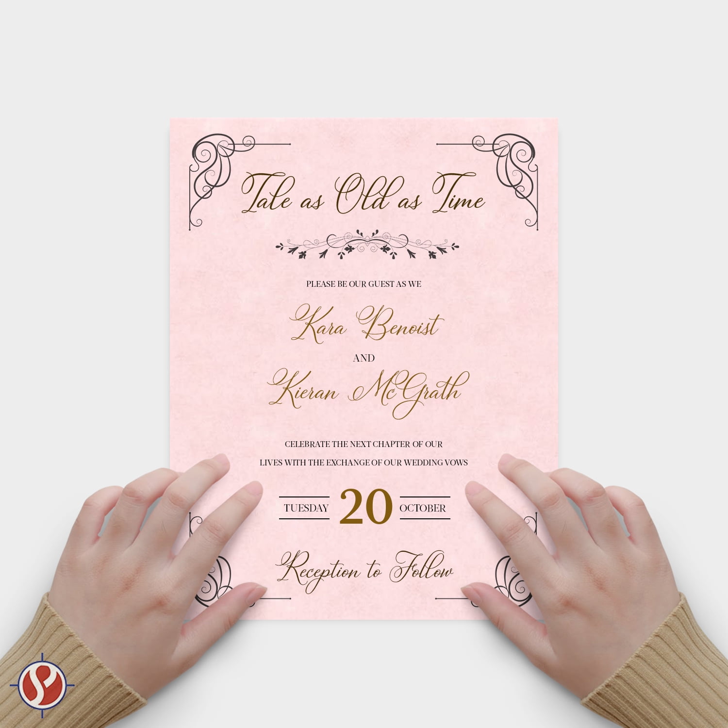 Blank cream parchment paper scroll in pink and gold with princess crown,  5x12 paper