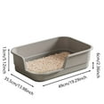 thumbnail image 3 of Extra Large Semi-Enclosed Cat Litter Box – Open-Top Pet Toilet with High Sides for Indoor Cats,19x14x5inch,Grey, 3 of 4