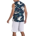 thumbnail image 5 of Easygdp Friendly Smiling Sharks Men's Mesh Basketball Jersey Quick Drying Sleeveless Shirts Fitted Muscle Tank Tops Sport Round Neck T-Shirt - 3X-Large, 5 of 9