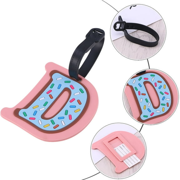 LEORX 1Pc Pink Silicone Luggage Tag with Name and Address for Airport Travel Suitcase