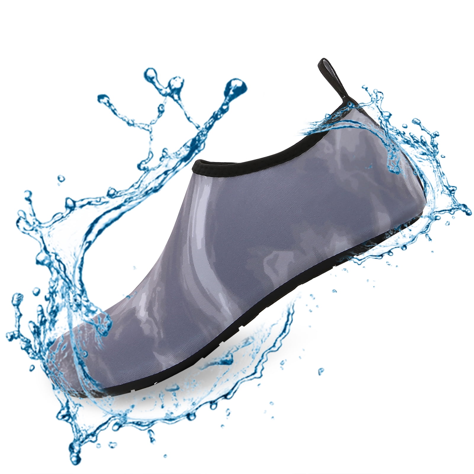 Men and Women a Slip On Barefoot Quick-Dry Beach Aqua Yoga Water Shoes (Fog/Grey, 4-5 Women)