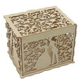 thumbnail image 2 of Hollow Wedding Box, Exquisite Texture DIY Wooden Box Easy Assembly Good Decoration With Lock And Keys For Party For Donation JM01777 Small, 2 of 8