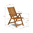 thumbnail image 5 of Patio Dining Set 7 Piece Acacia Wood Outdoor Table & Folding Chairs - 36x78 Inch, 5 of 5