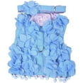 thumbnail image 3 of NANAHuang Dog Cat Safety Walking Vest Harness Princess Floral Velcro Matching Lead Leash Charm for Pet, Kitty, Puppy (M, Blue), 3 of 9