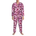 thumbnail image 3 of Fotbe Orchids Flowers Pijama de Hombre con Estampado de Manga Larga, Conjunto de 2 Piezas, Ropa de Dormir Suave y Cómoda con Bolsillos-X-Large, 3 of 7