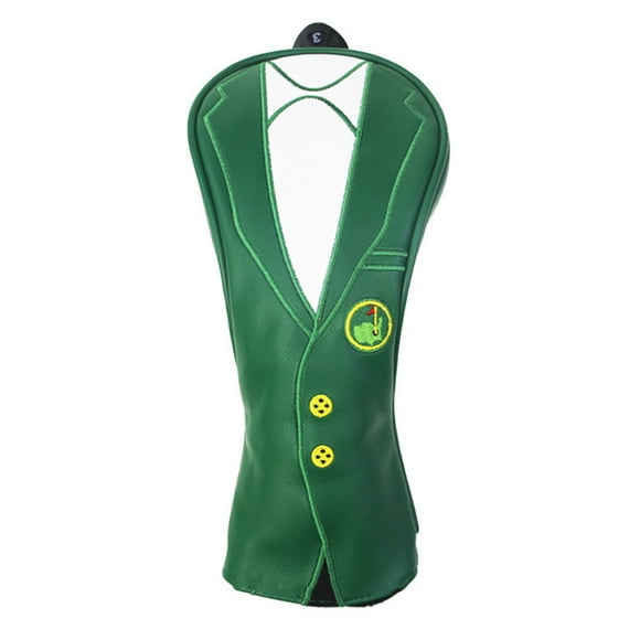 Maoww Club de Golf Couvre PU Imperméable à l'Eau Drôle Intérieur Épaissi Peluche Mode Vert Veste Numérique Pôle Plaque d'Immatriculation Golf Cadeaux pour les Hommes