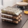 thumbnail image 5 of TeqHome Large Capacity Egg Holder for Refrigerator, Egg Fresh Storage Box Automatic Rolling with Lid, 36 Eggs Storage Container for Fridge Kitchen Cabinets Stackable(2 Layers), 5 of 9