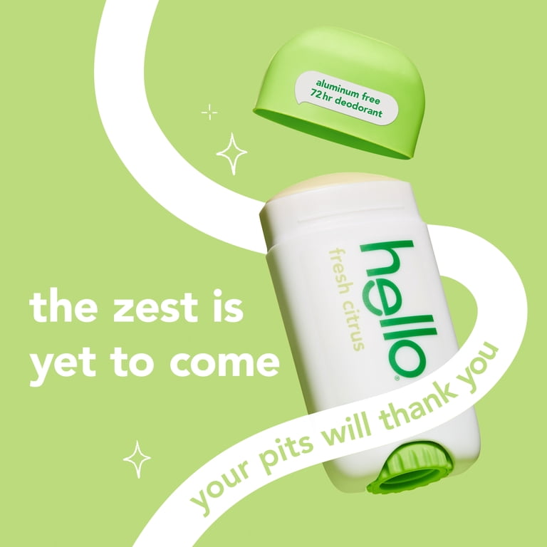 Hello Fresh Citrus Aluminum-Free Deodorant, 72-Hour photo 2